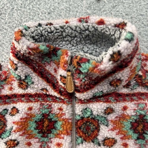 Simply Southern Sherpa Sweater Womens Small Aztec Turtle Sherpa Warm - Picture 3 of 8
